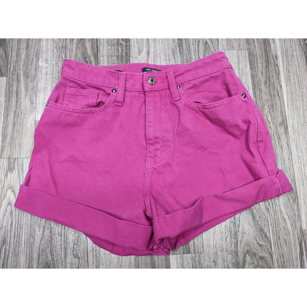 (3/$35) Wild Fable‎ Size 4 / 27 R Cotton Cuffed High Rise Hot Pink Mom Shorts